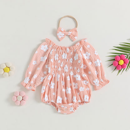Body infantil florido + diadema