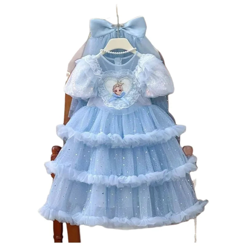 Elsa Princess Dress Children's Birthday Summer Dress