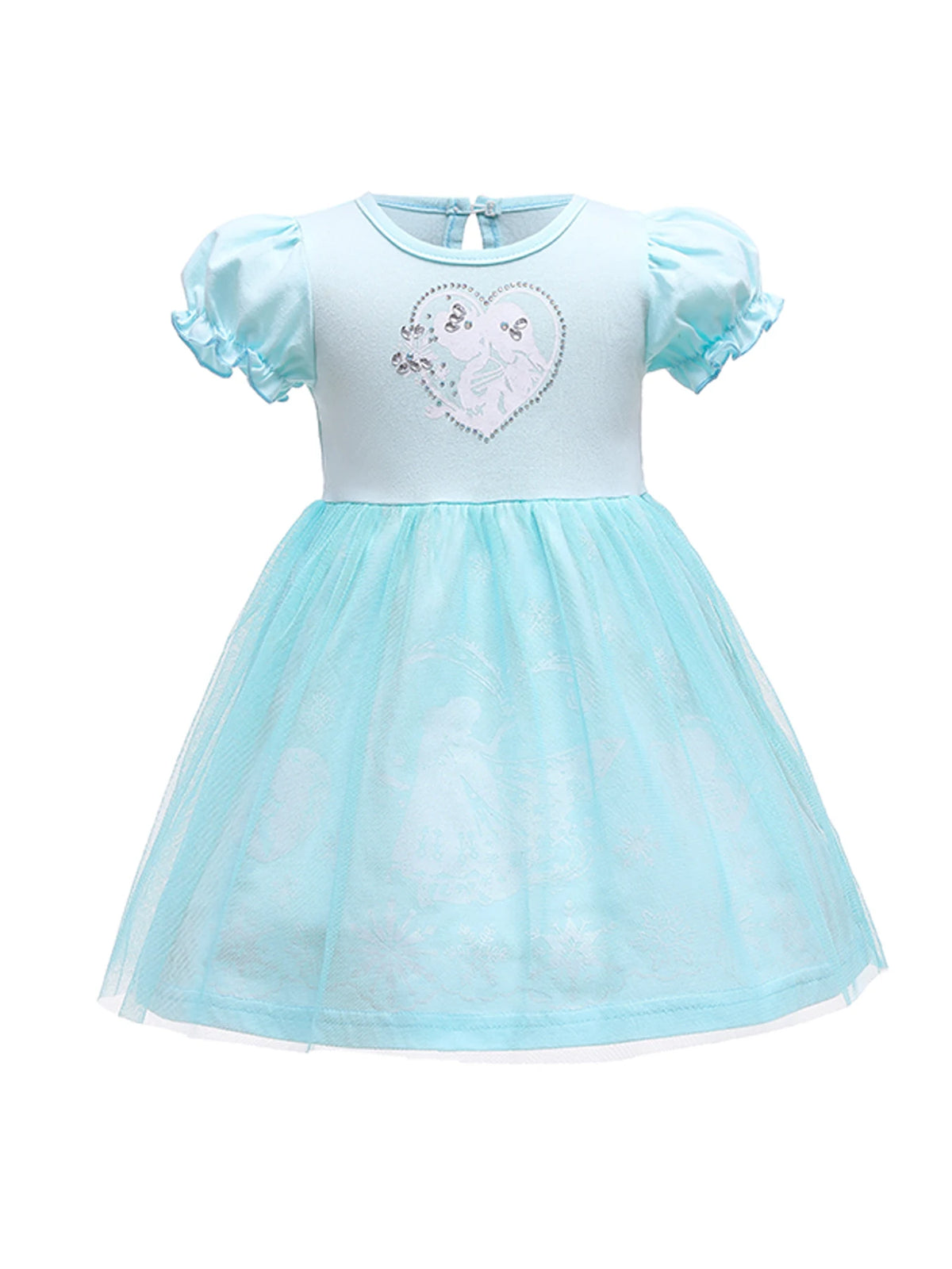 Round Neck Dress Children  Mesh Tulle Dress