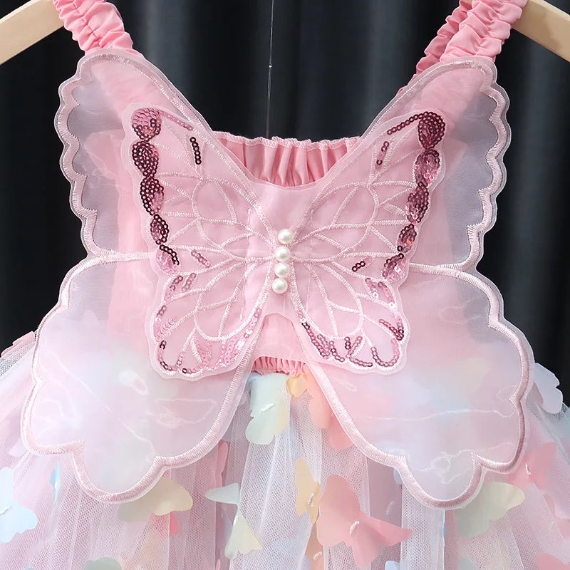 Sleeveless Tulle Dress with 3D Bow Flower Girl Dresses
