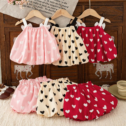 Summer Baby Sleeveless Bow Children Sets