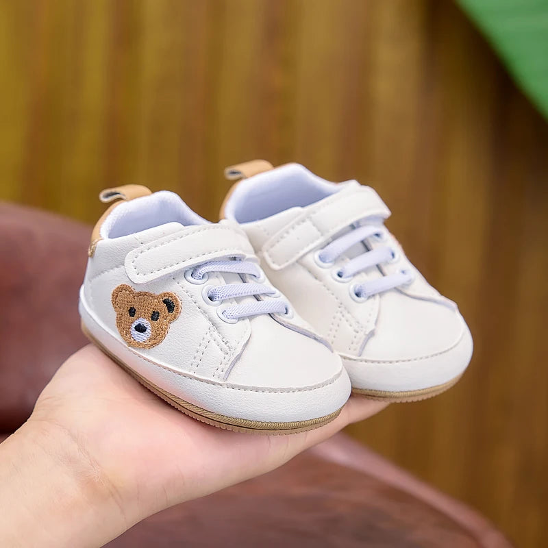Baby Sneakers Cartoon Bear Embroidery Baby Shoes