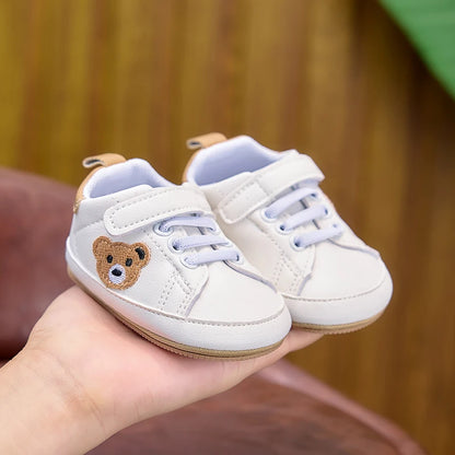 Baby Sneakers Cartoon Bear Embroidery Baby Shoes
