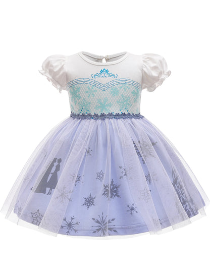 Round Neck Dress Children  Mesh Tulle Dress