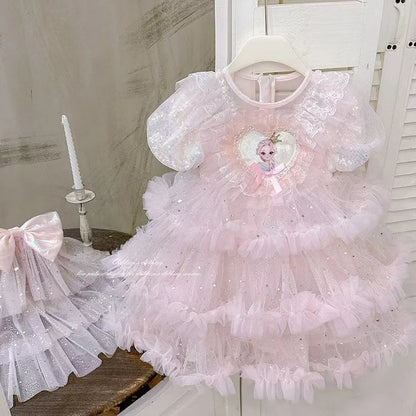 Elsa Princess Dress Children's Birthday Summer Dress