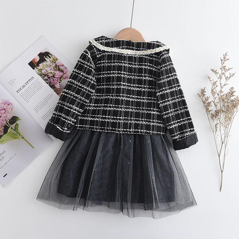 Conjunto infantil vestido + blusa fría 