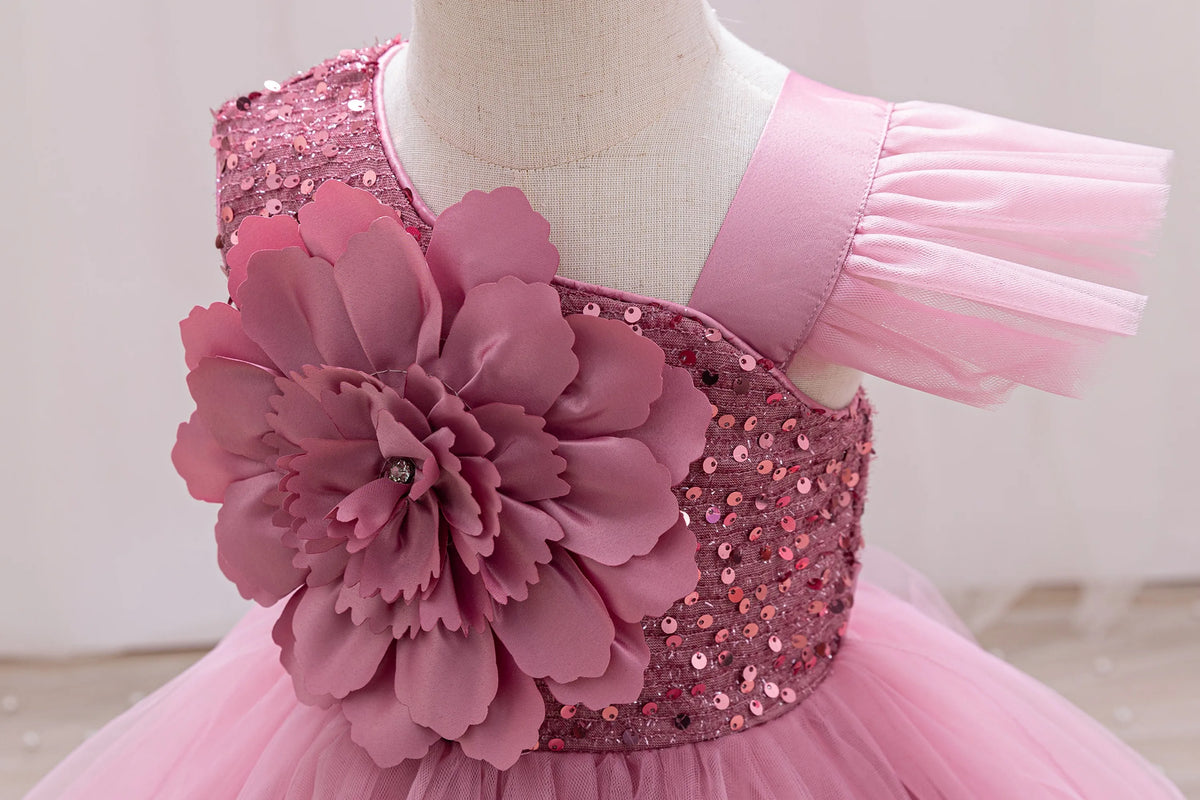 Elegant Girl Princess Dress Small Flying Sleeves