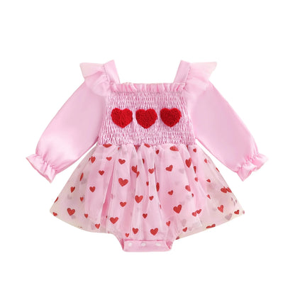 0-18M Newborn Baby Girl Outfit Heart Romper