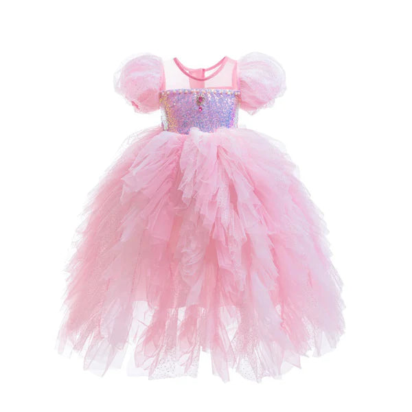 Pink Party Dress with Glitter and Tulle
