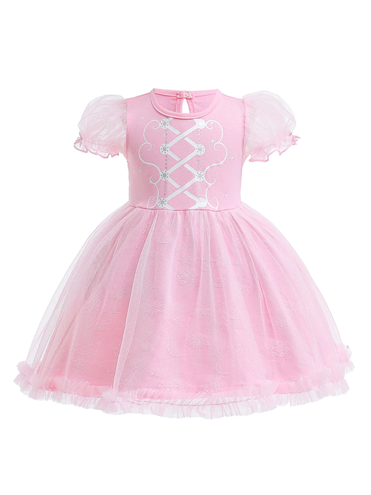 Round Neck Dress Children  Mesh Tulle Dress