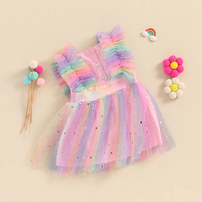 Vestido infantil de tul con estrellas 