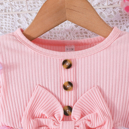 Vestido infantil con lazo y falda colorida