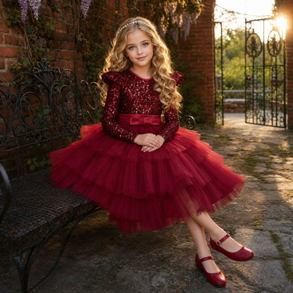 Princess Style Long Sleeve Children's Dress