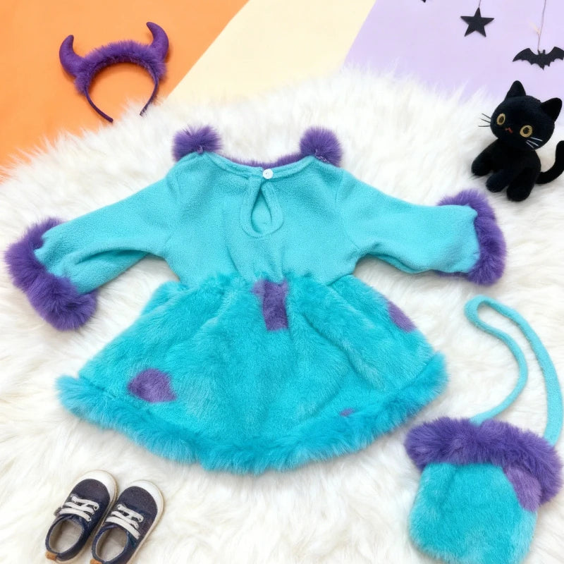 Purple Trim Baby Romper with Bag Halloween Costume Outfit Clothes