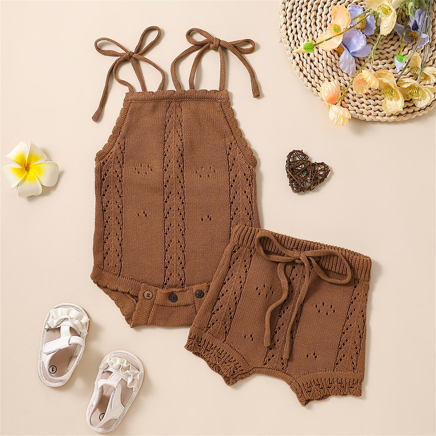 Conjunto vintage de bebé de 2 piezas