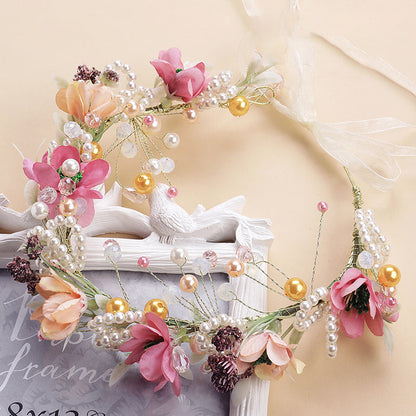 Tiara Infantil Pedrarias y Flores 