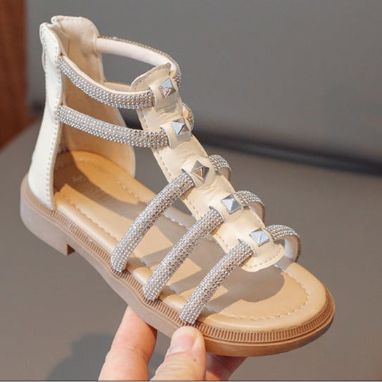 Sandalia de gladiador con strass para niños 