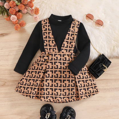 Conjunto infantil con blusa negra 