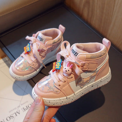 Zapatillas de juguete para niños con purpurina 