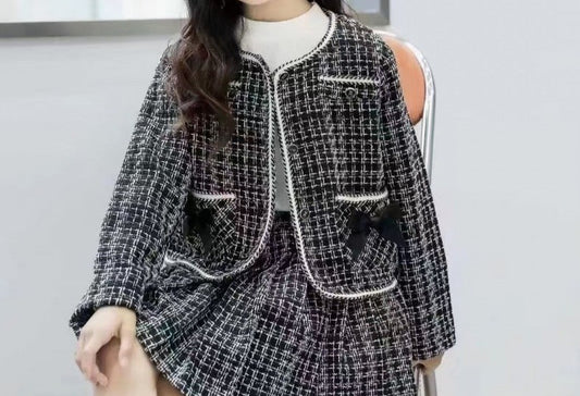 Conjunto infantil de tweed para mujer 