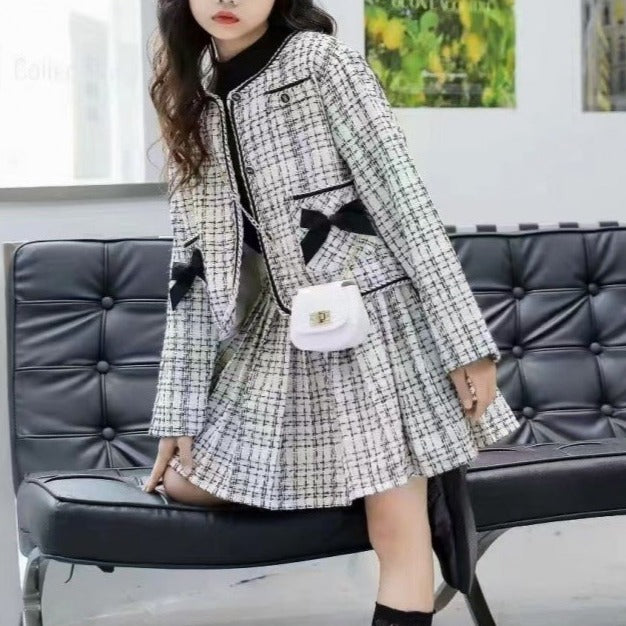 Conjunto infantil de tweed para mujer 