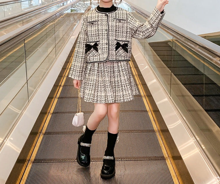 Conjunto infantil de tweed para mujer 