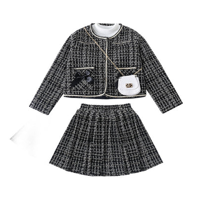 Conjunto infantil de tweed para mujer 