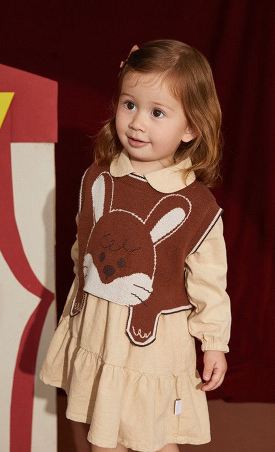 Vestido tipo chaleco de conejito 