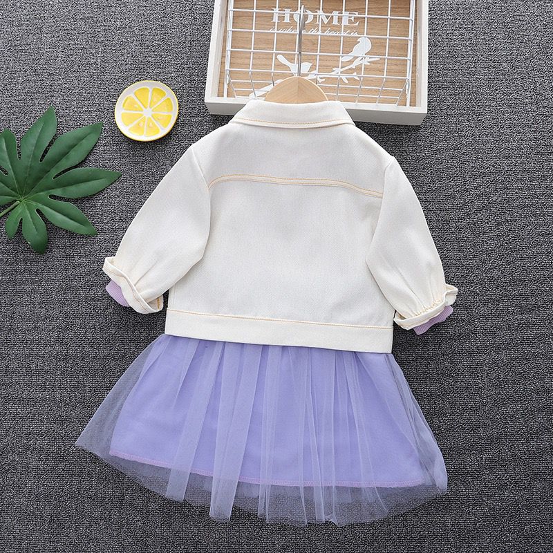 Vestido de tul + chaqueta de cerezas 