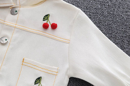 Vestido de tul + chaqueta de cerezas 