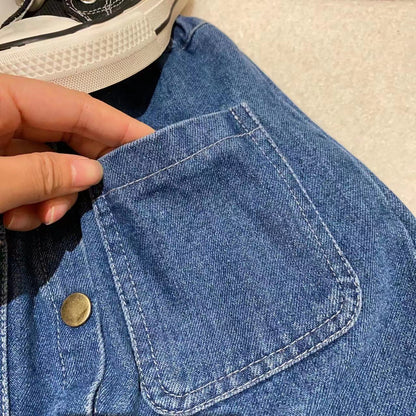 Conjunto de jeans con botones para mujer y niño 