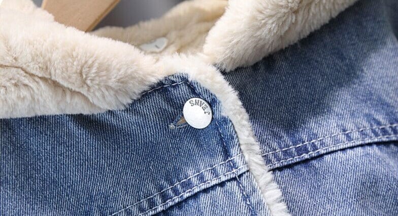 Chaqueta con capucha y orejas peludas para mujer y niño 