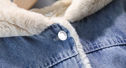 Chaqueta con capucha y orejas peludas para mujer y niño 
