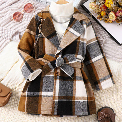 Chaqueta de cuadros para mujer y niño 
