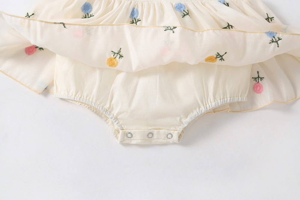 Body floral para bebé con fajín 