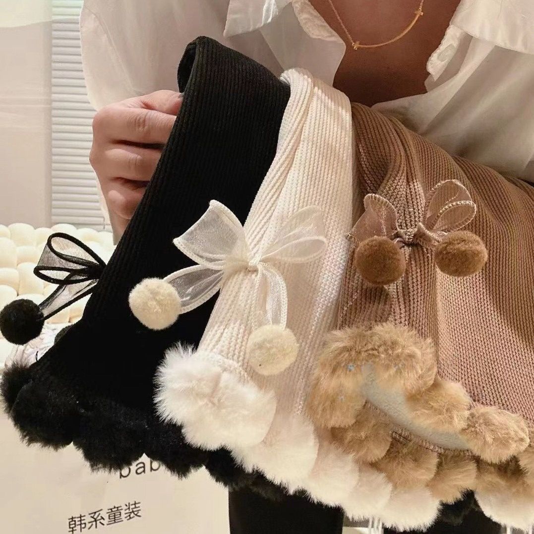 Pantalones de mujer para niños con encaje y pompón 