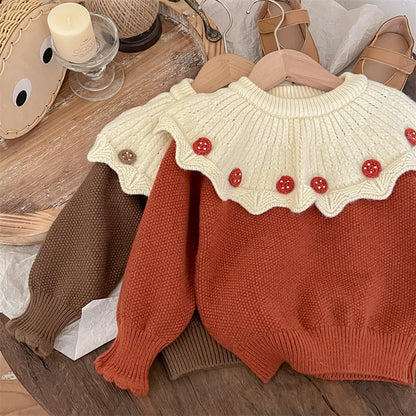 Girls' Knitted Collar Blouse
