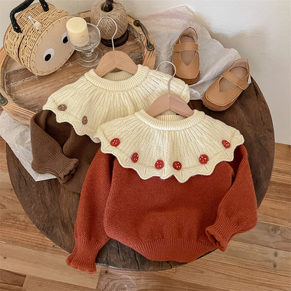 Girls' Knitted Collar Blouse