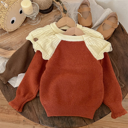 Girls' Knitted Collar Blouse