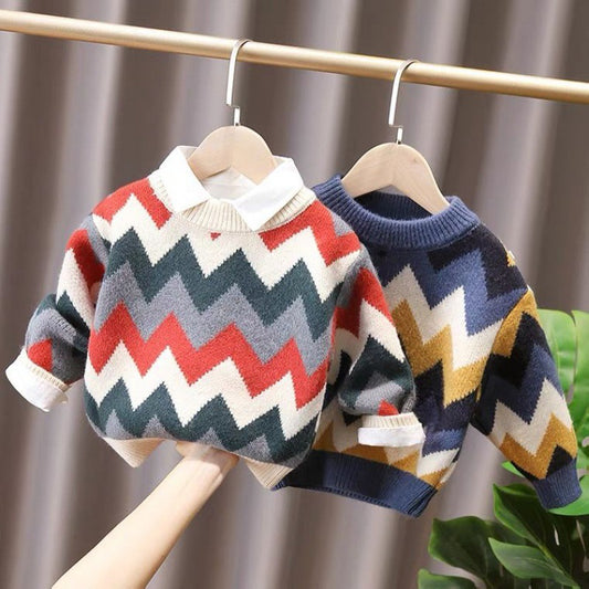 Blusa infantil geométrica de invierno 