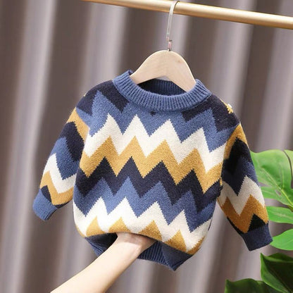 Blusa infantil geométrica de invierno 