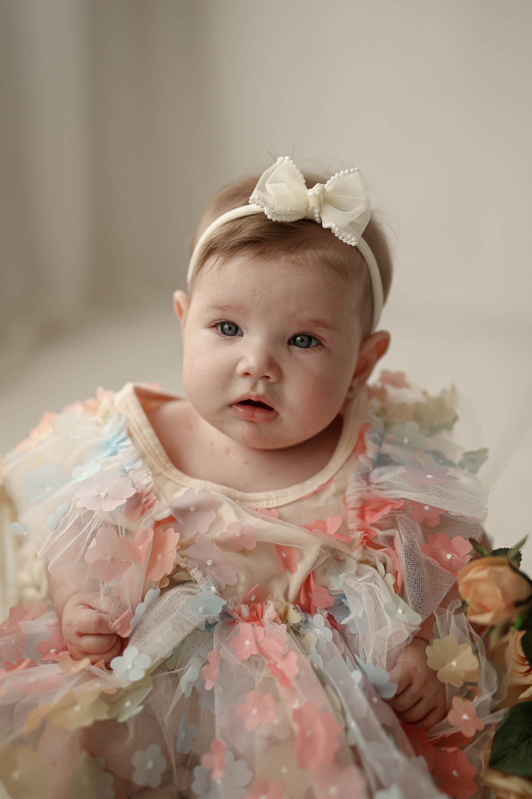 Body Infantil Flores Colores + Lazo 