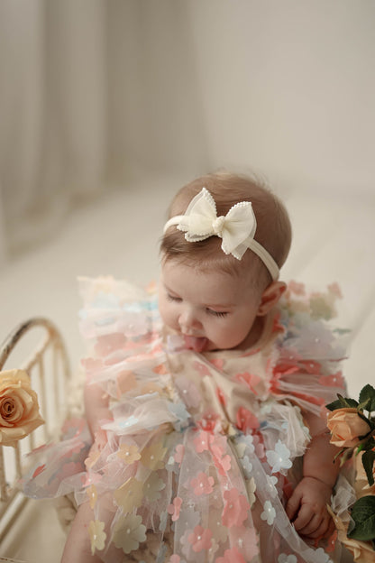 Body Infantil Flores Colores + Lazo 