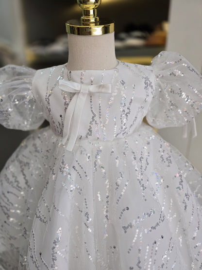 Shiny Children's Dress with Bow