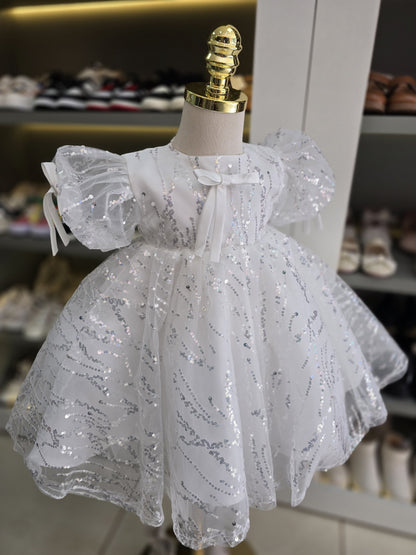 Shiny Children's Dress with Bow