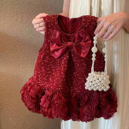 Children's Sequin Bow Dress