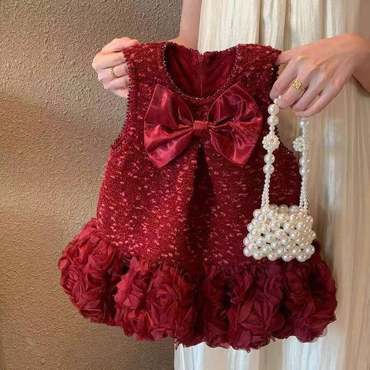 Children's Sequin Bow Dress