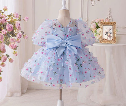 Children's Party Dress with Small Flowers