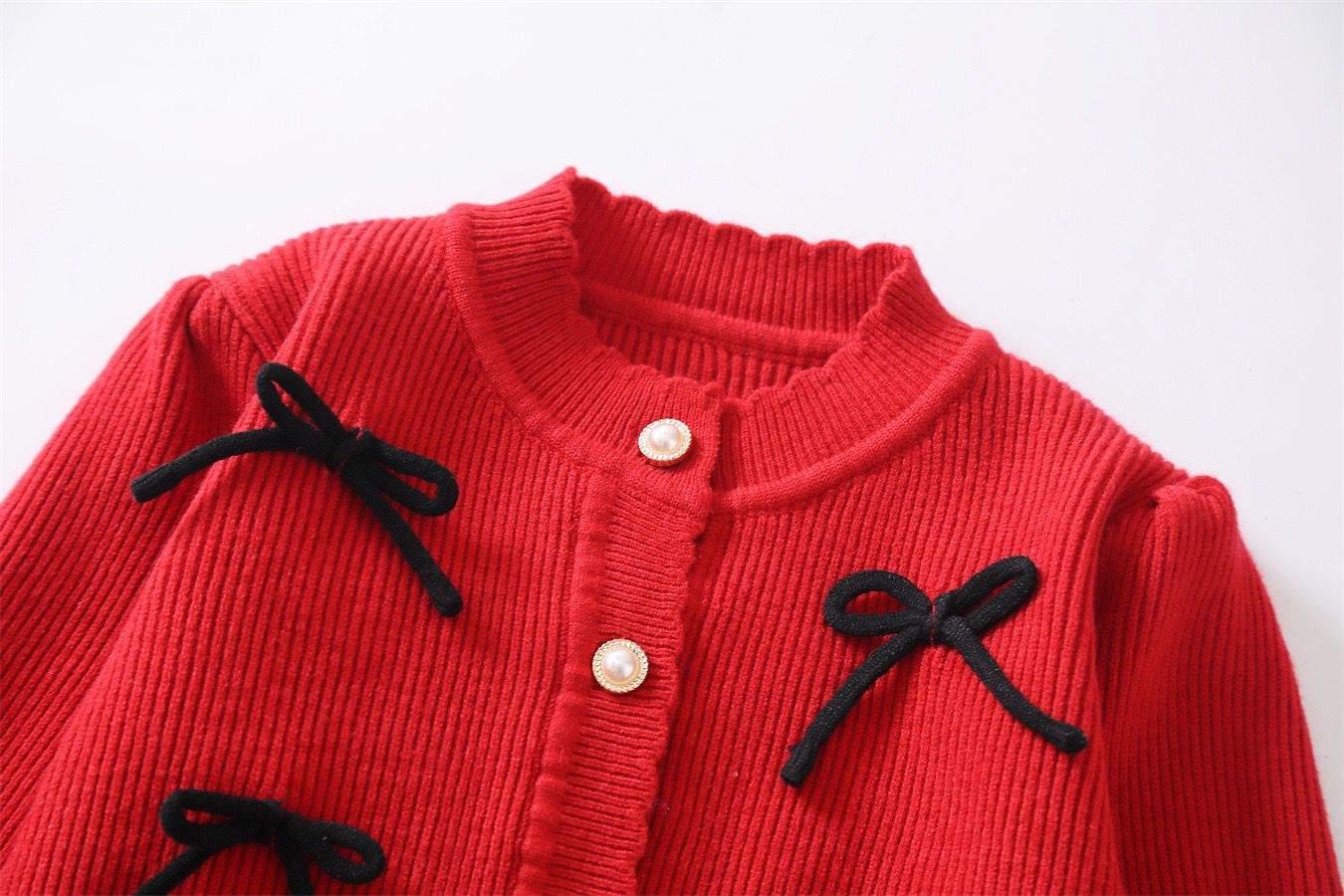 Kids' Winter Knit Set with Little Bows