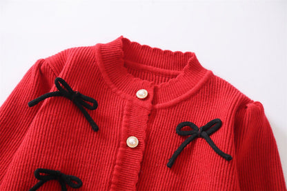 Kids' Winter Knit Set with Little Bows